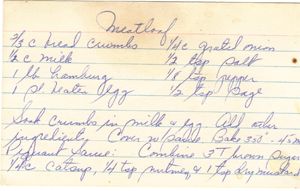 meatloaf recipe card